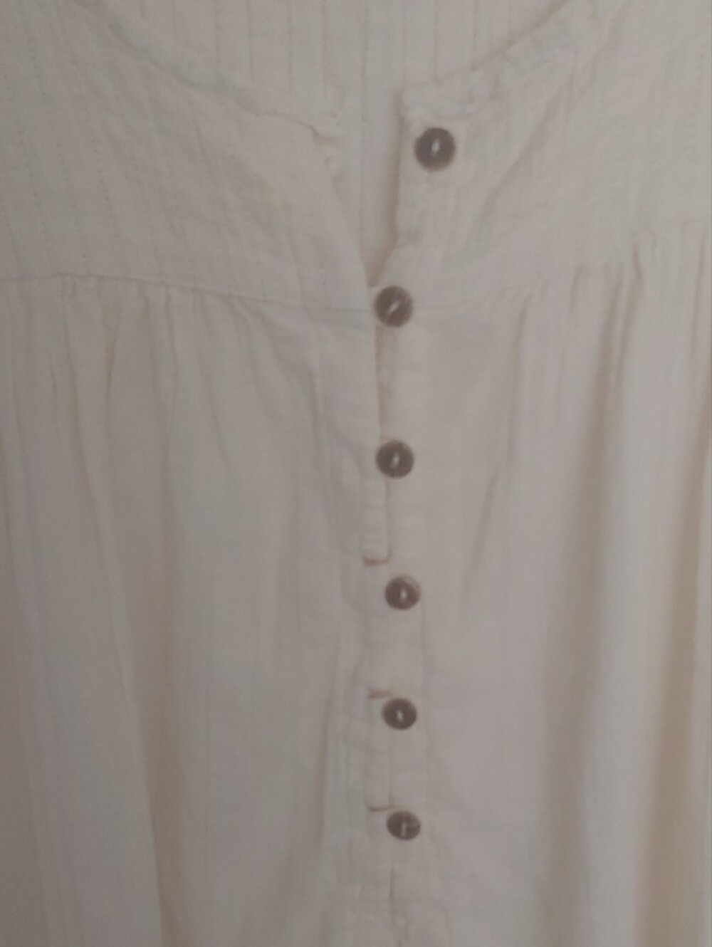 Free People Cream Button-Front Peasant Top - Picture 3 of 9